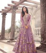 Purple embroidered net salwar