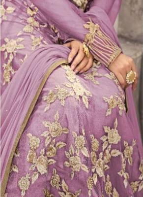 Purple embroidered net salwar 2
