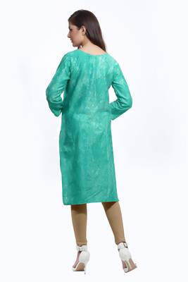 Green printed cotton ethnic-kurtis 2