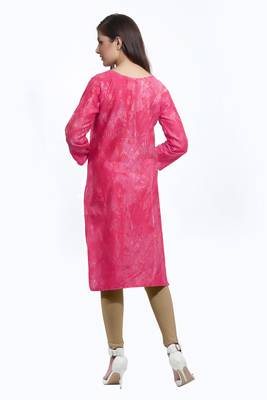 Pink printed cotton ethnic-kurtis 2