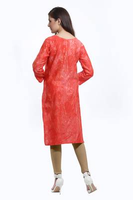 Red printed cotton ethnic-kurtis 2
