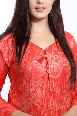 Red printed cotton ethnic-kurtis 3