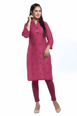 Pink printed cotton ethnic-kurtis 1