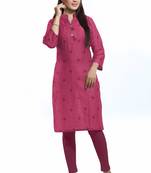 Pink printed cotton ethnic-kurtis