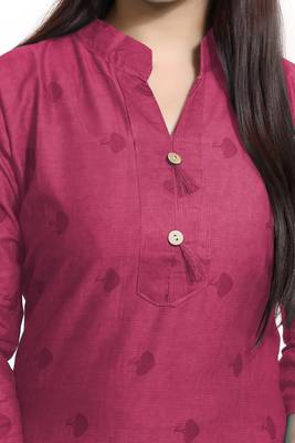 Pink printed cotton ethnic-kurtis 3