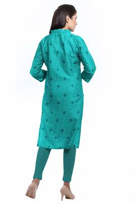 Green printed cotton ethnic-kurtis 2