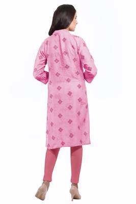 Pink printed cotton ethnic-kurtis 2