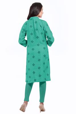 Green printed cotton ethnic-kurtis 2