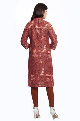 Maroon printed cotton ethnic-kurtis 2