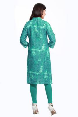 Green printed cotton ethnic-kurtis 2