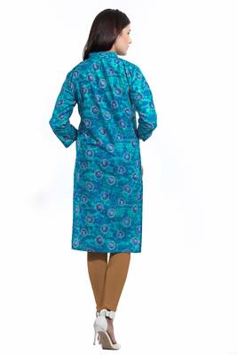 Blue printed cotton ethnic-kurtis 2