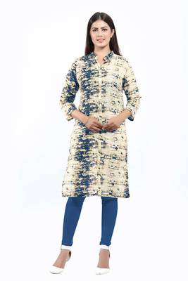 Blue printed cotton ethnic-kurtis 1