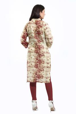 Maroon printed cotton ethnic-kurtis 2