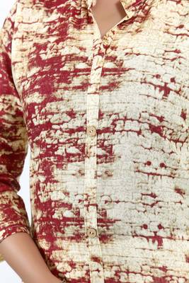 Maroon printed cotton ethnic-kurtis 3
