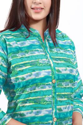 Green printed cotton ethnic-kurtis 3
