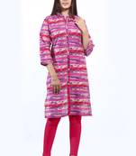 Pink printed cotton ethnic-kurtis