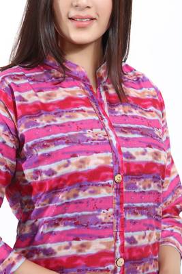 Pink printed cotton ethnic-kurtis 3