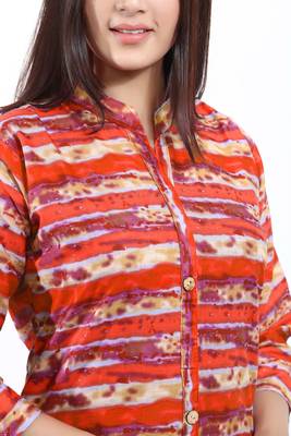 Red printed cotton ethnic-kurtis 3