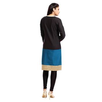 Black embroidered cotton ethnic-kurtis 2