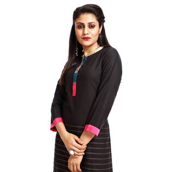 Black embroidered cotton ethnic-kurtis 3