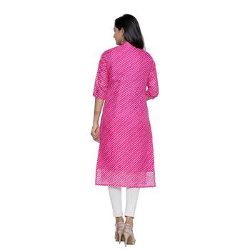 Pink printed cotton ethnic-kurtis 2