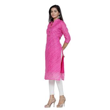 Pink printed cotton ethnic-kurtis 3