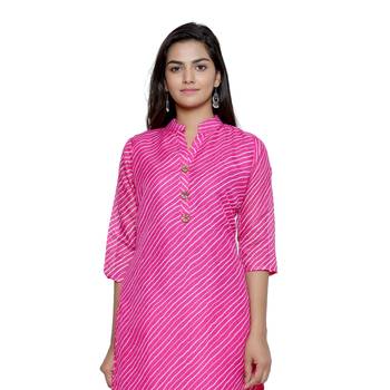 Pink printed cotton ethnic-kurtis 5