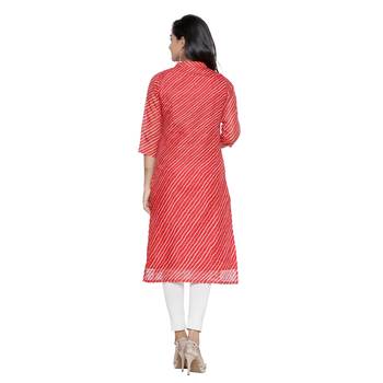 Red printed cotton ethnic-kurtis 2