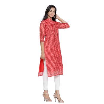 Red printed cotton ethnic-kurtis 3