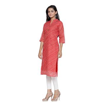 Red printed cotton ethnic-kurtis 4