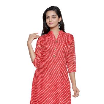 Red printed cotton ethnic-kurtis 5
