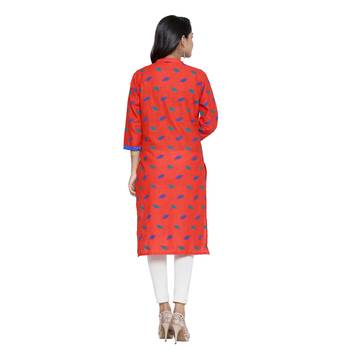 Red printed cotton cotton-kurtis 2