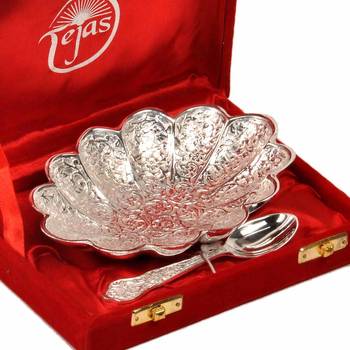 Silver Polish Brass Bowl With Spoon Mothers Day 1