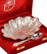 Silver Polish Brass Bowl With Spoon Mothers Day