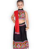 black embroidered mirror work navratri traditional lehenga choli