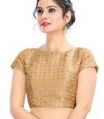 Gold Embroidered Silk Designer Readymade Designer Saree Blouse