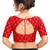 Red Blue Embroidered Silk  Designer Saree Blouse