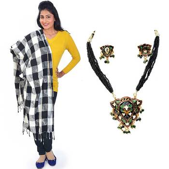Latest Black White Kashmiri Stole Mothers Day 1