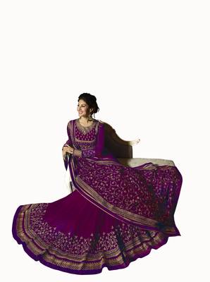Purple embroidered georgette salwar 3