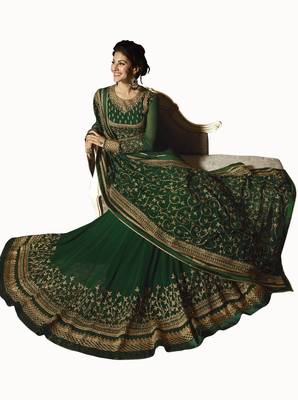 Green embroidered georgette salwar 2