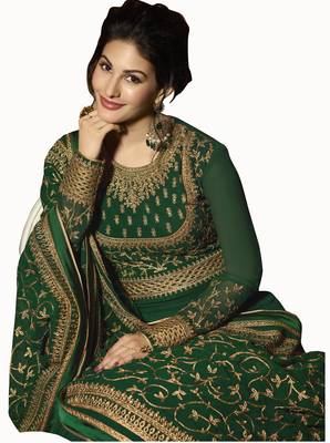 Green embroidered georgette salwar 3