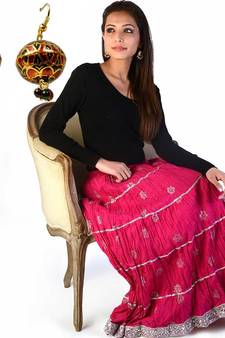 Hand Block Pure Cotton Skirt Mothers Day Gift