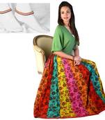 Floral Design Pure Cotton Lehnga Skirt Mother Day