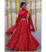 Red Cotton Lehenga Choli Set