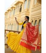 Yellow Rayon Three piece set