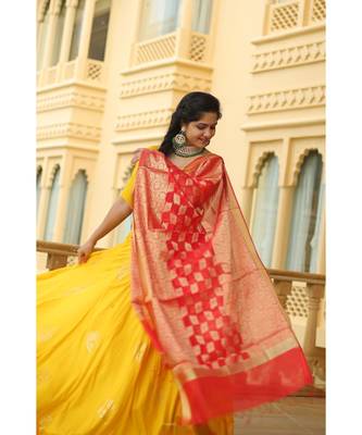 Yellow Rayon Three piece set 4