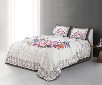 multicolor Heavy Designer KING SIZE Bedsheet With 2 Pillow Covers (108*100) 1