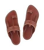 Red Brown Mens Leather Chappal