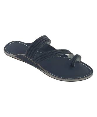 Blue Mens Leather Chappal 3