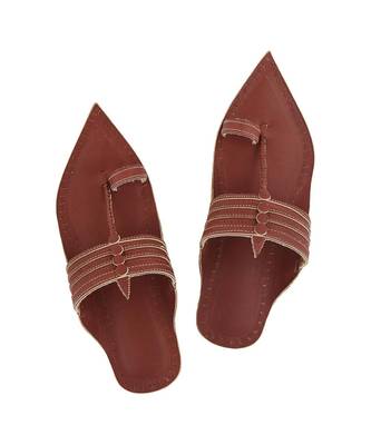 Red Brown mens Leather Chappal 1